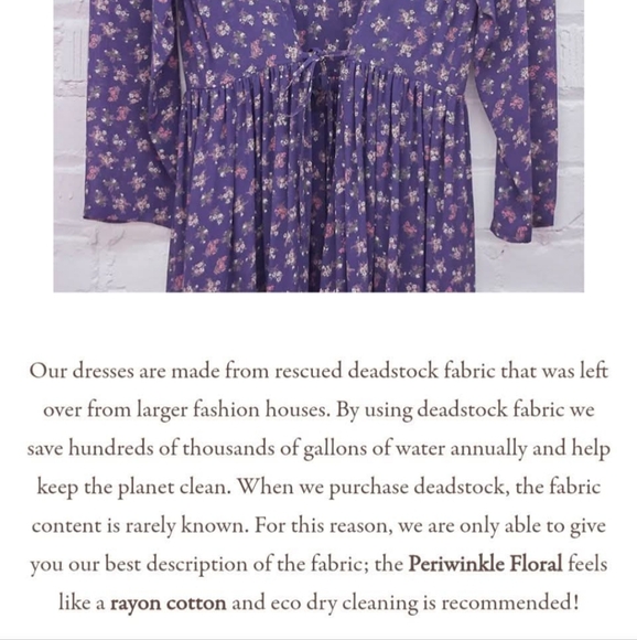 Christy Dawn Ameila Dress Deadstock Floral Purple Lilac Feminie Maxi Sustainable - Picture 12 of 12